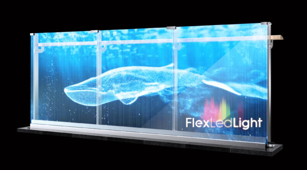 Garde-corps transparent LED en verre avec vidéo de baleine
