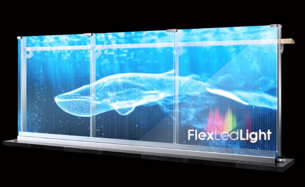 Garde-corps transparent LED en verre avec vidéo de baleine